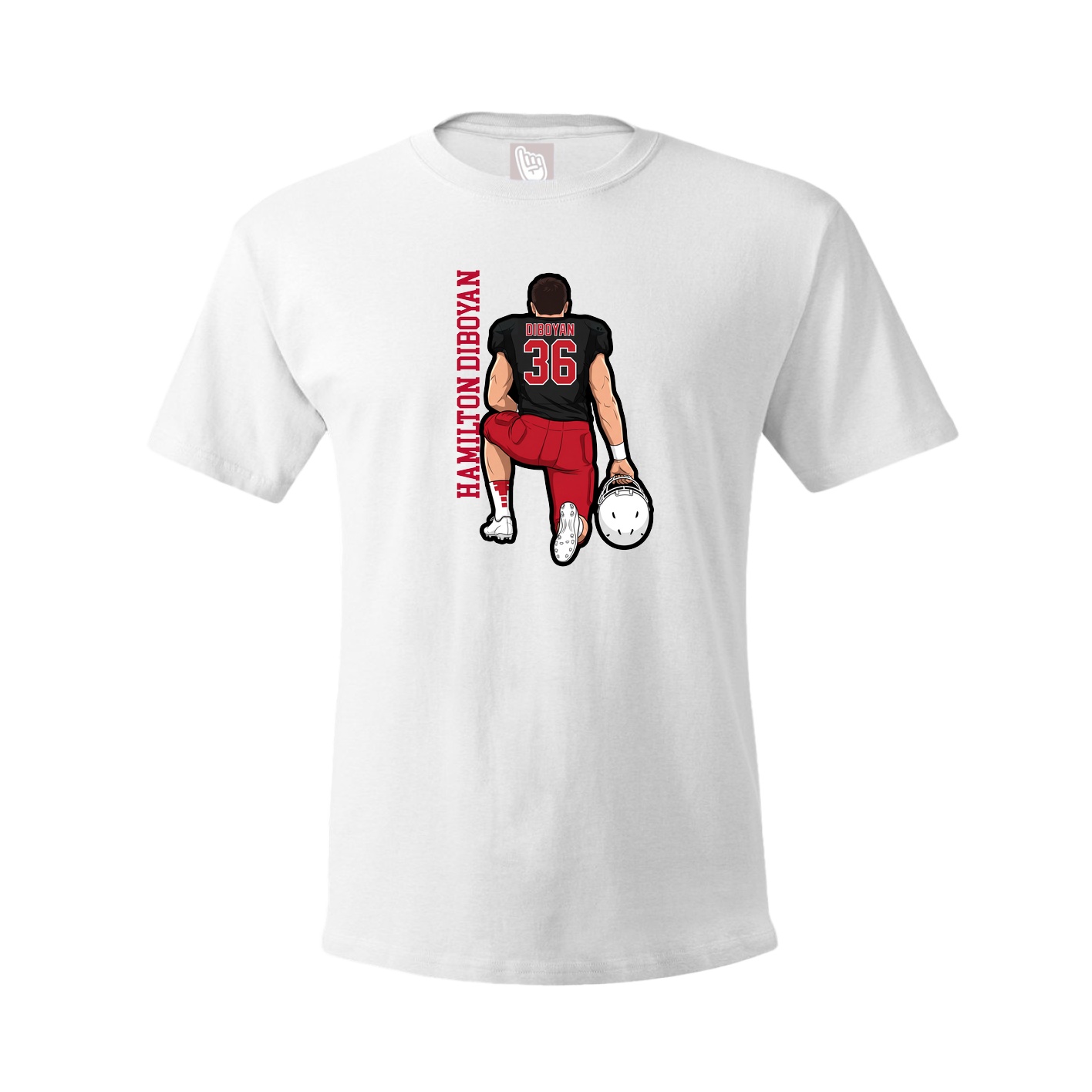 Youth Tee — Name Vertical in White