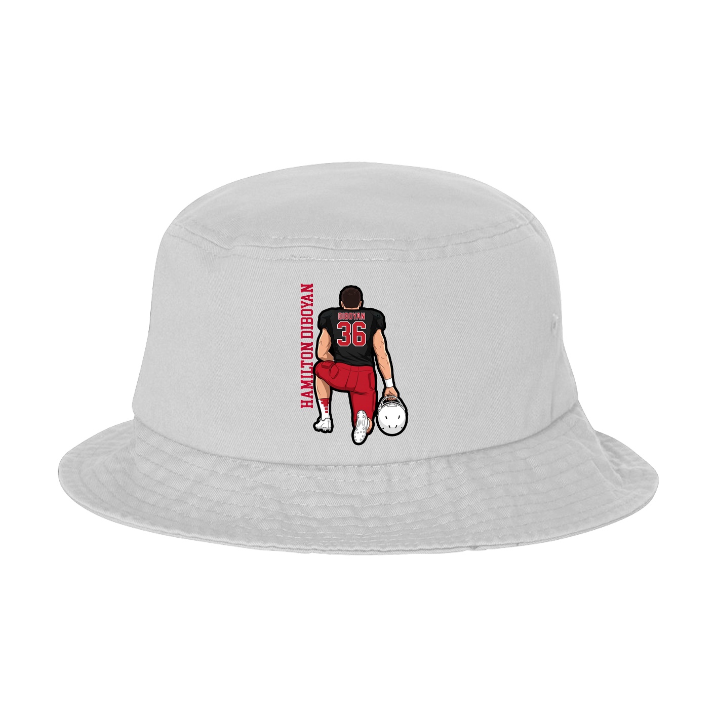 Bucket Cap — Name Vertical in White