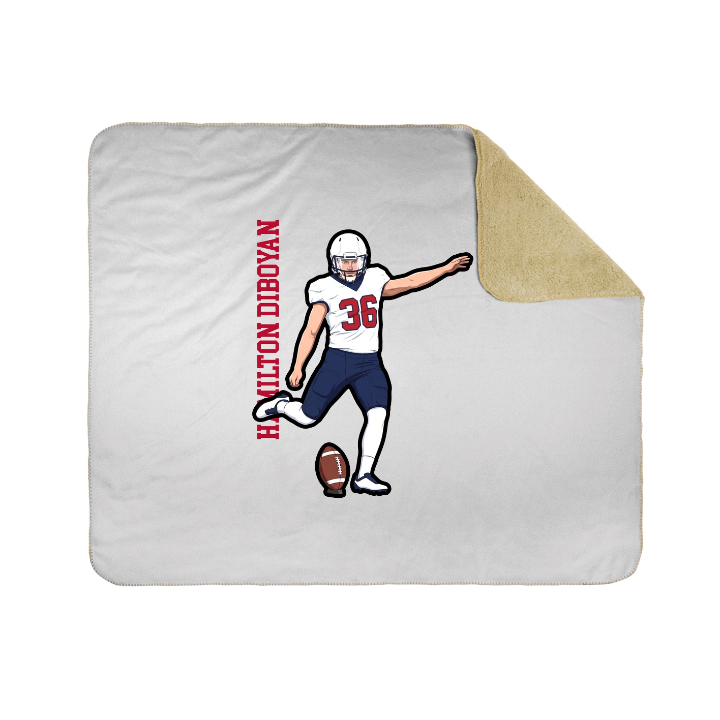 Throw Blanket — Name Vertical in White