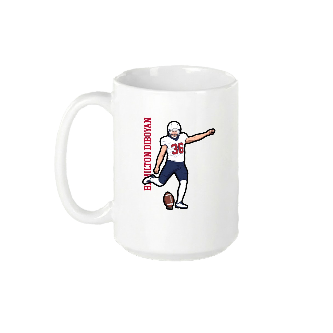 15oz Coffee Mug — Name Vertical in White