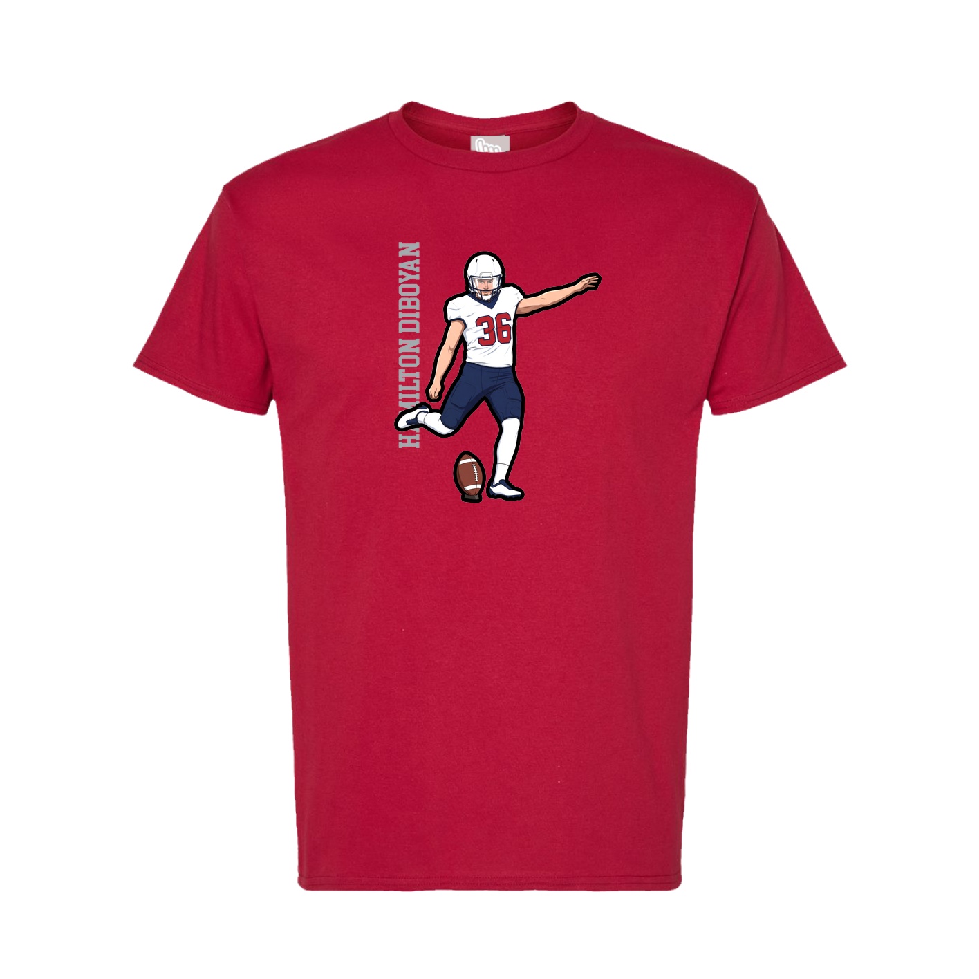 Tee — Name Vertical in Crimson
