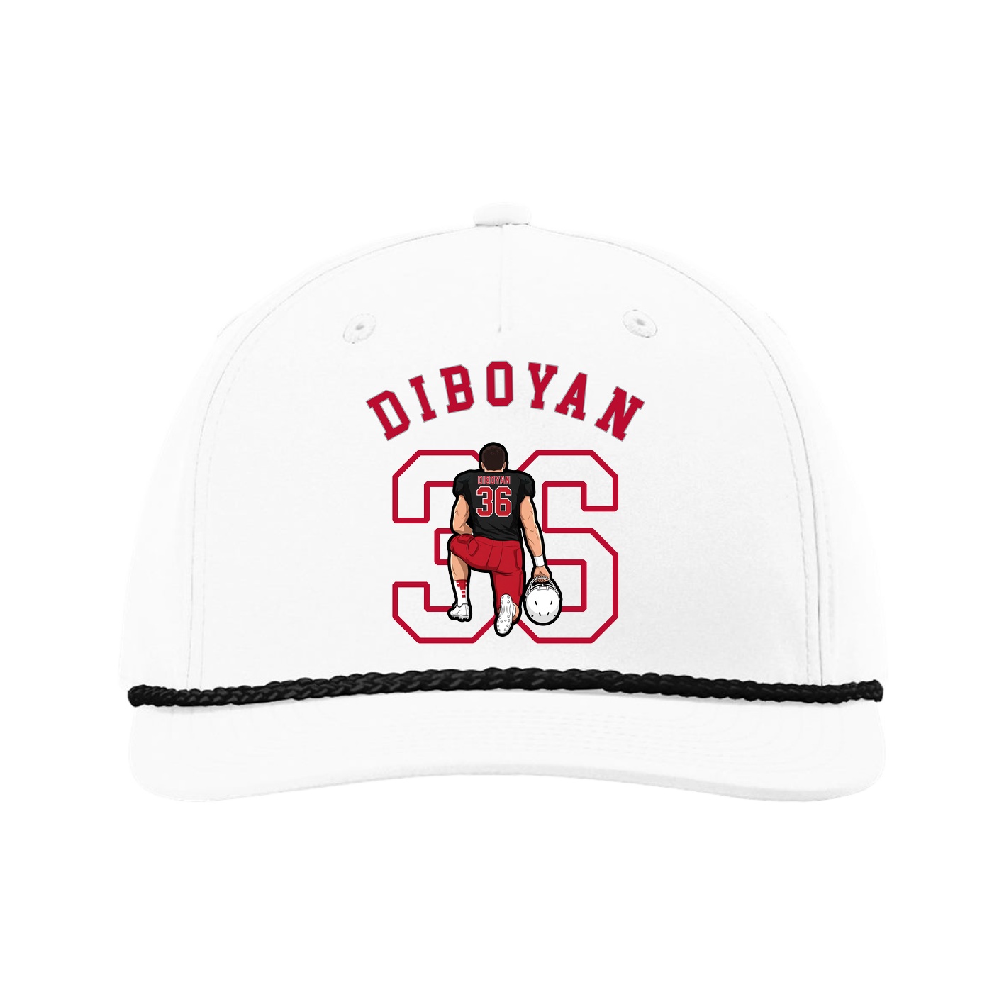 Five-Panel Classic Rope Cap — Shirsey Arch in White