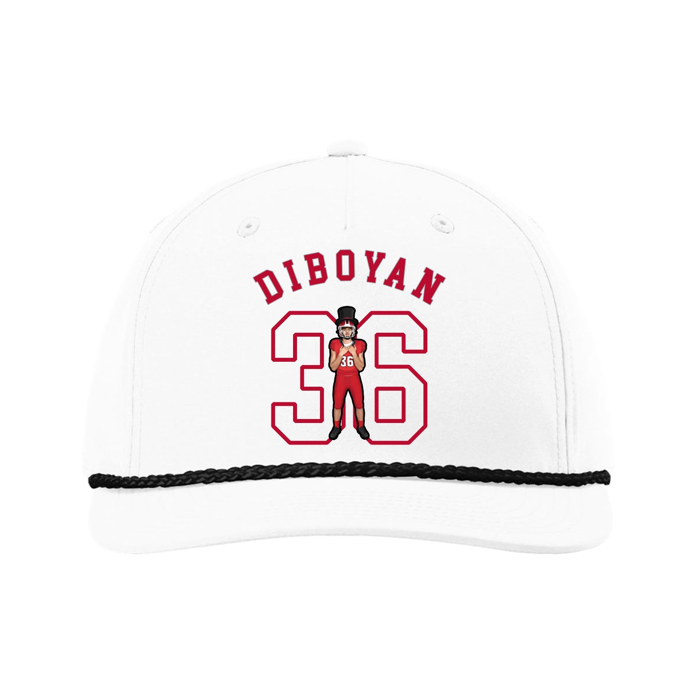 Five-Panel Classic Rope Cap — Shirsey Arch in White