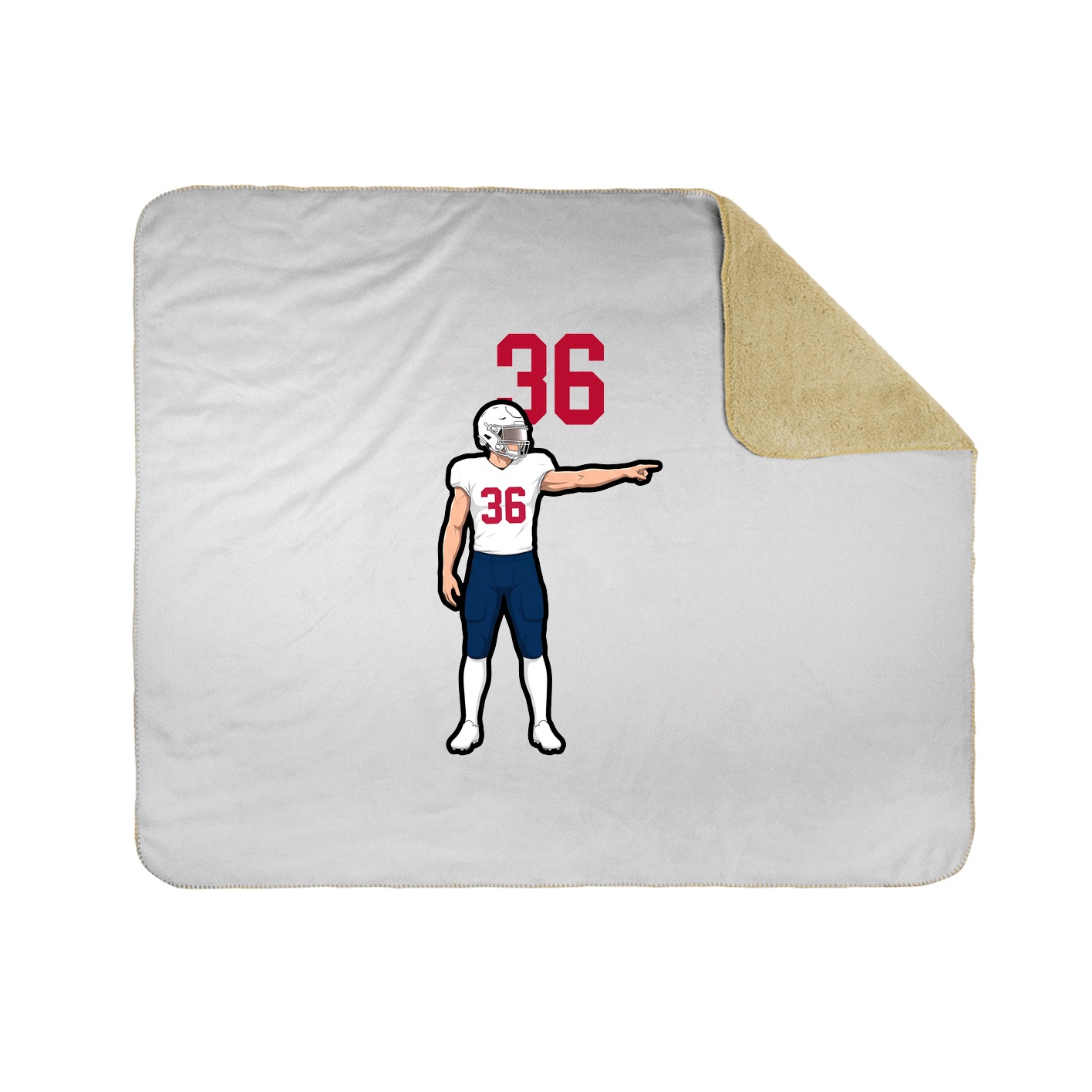 Throw Blanket — Number Top in White