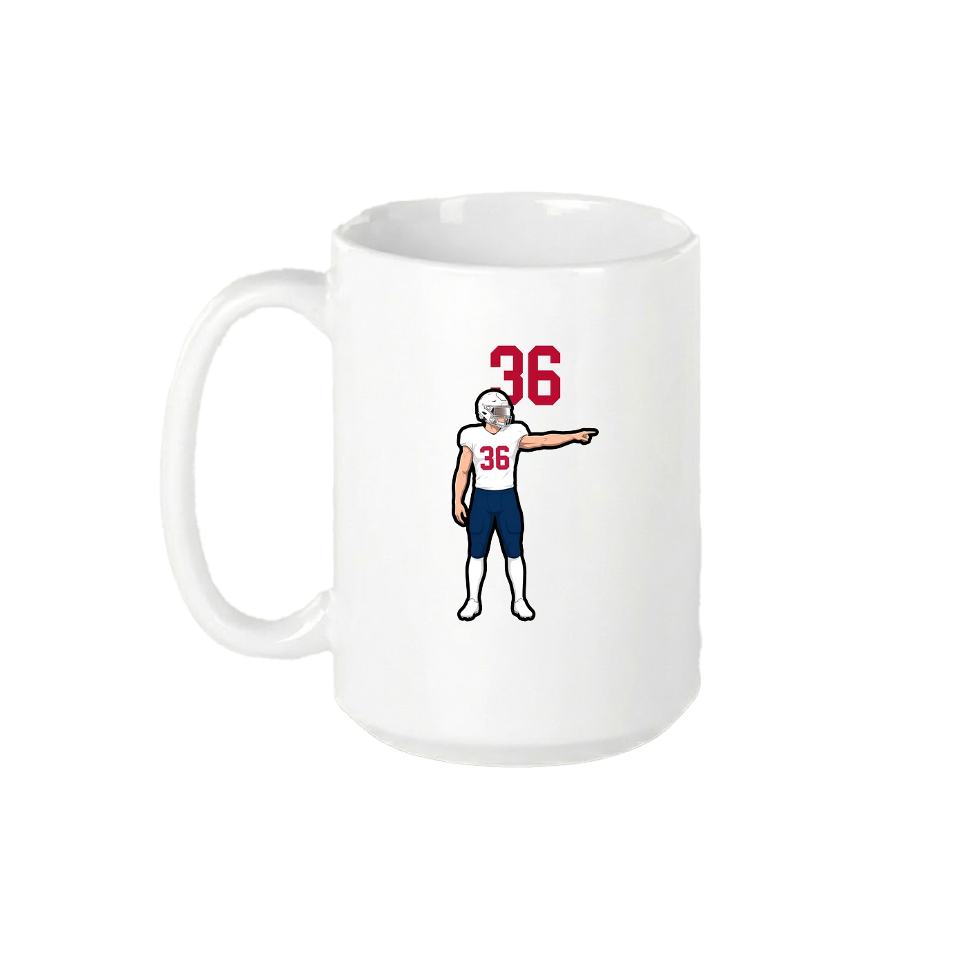 15oz Coffee Mug — Number Top in White
