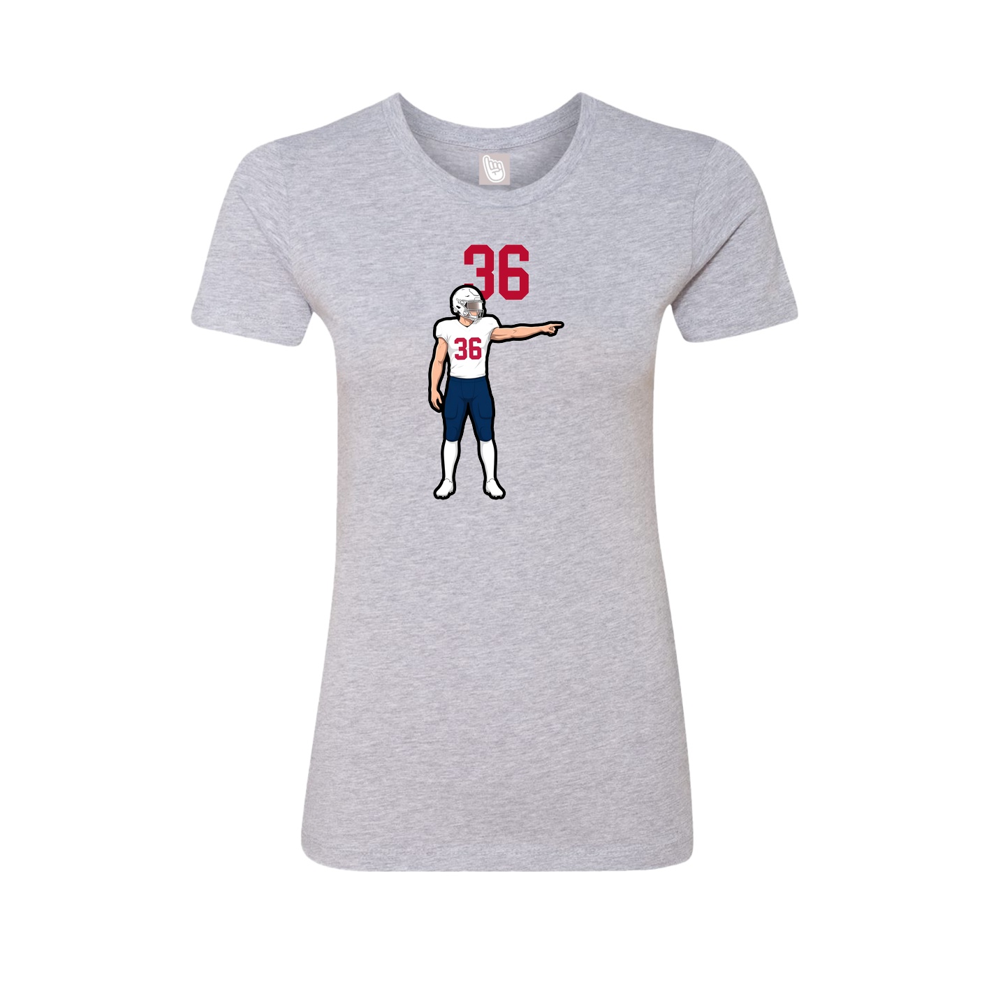 Fitted Women's Tee — Number Top in Grey