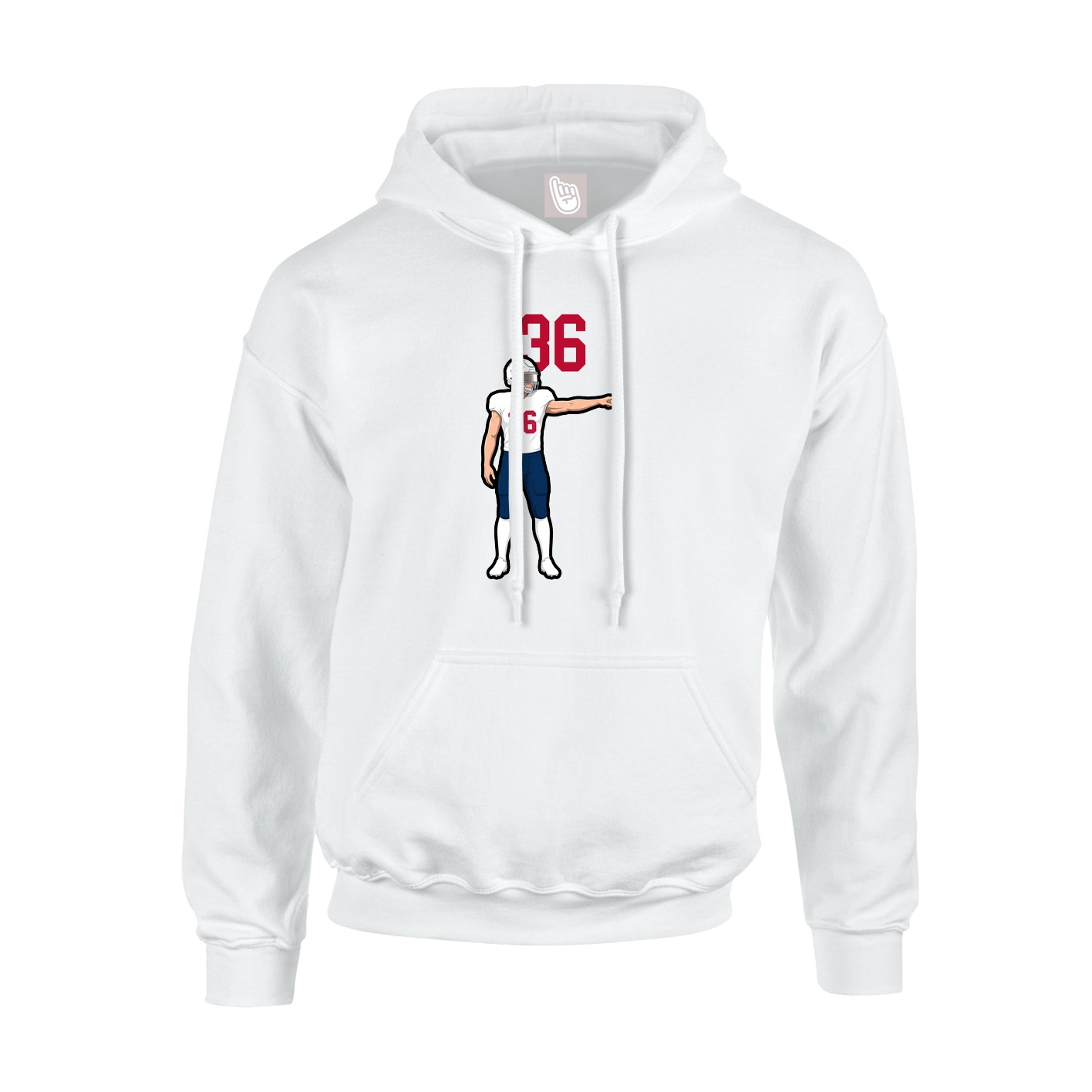 Hoodie — Number Top in White