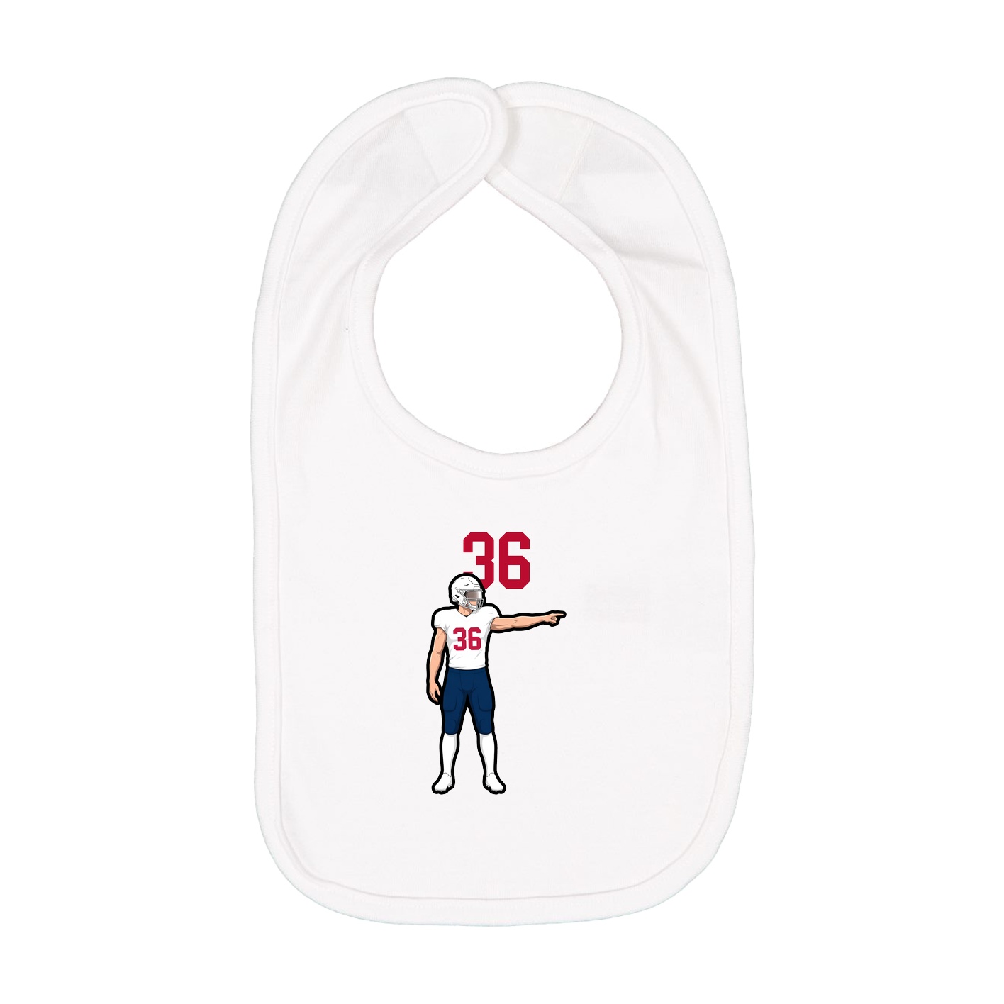 Infant Bib — Number Top in White