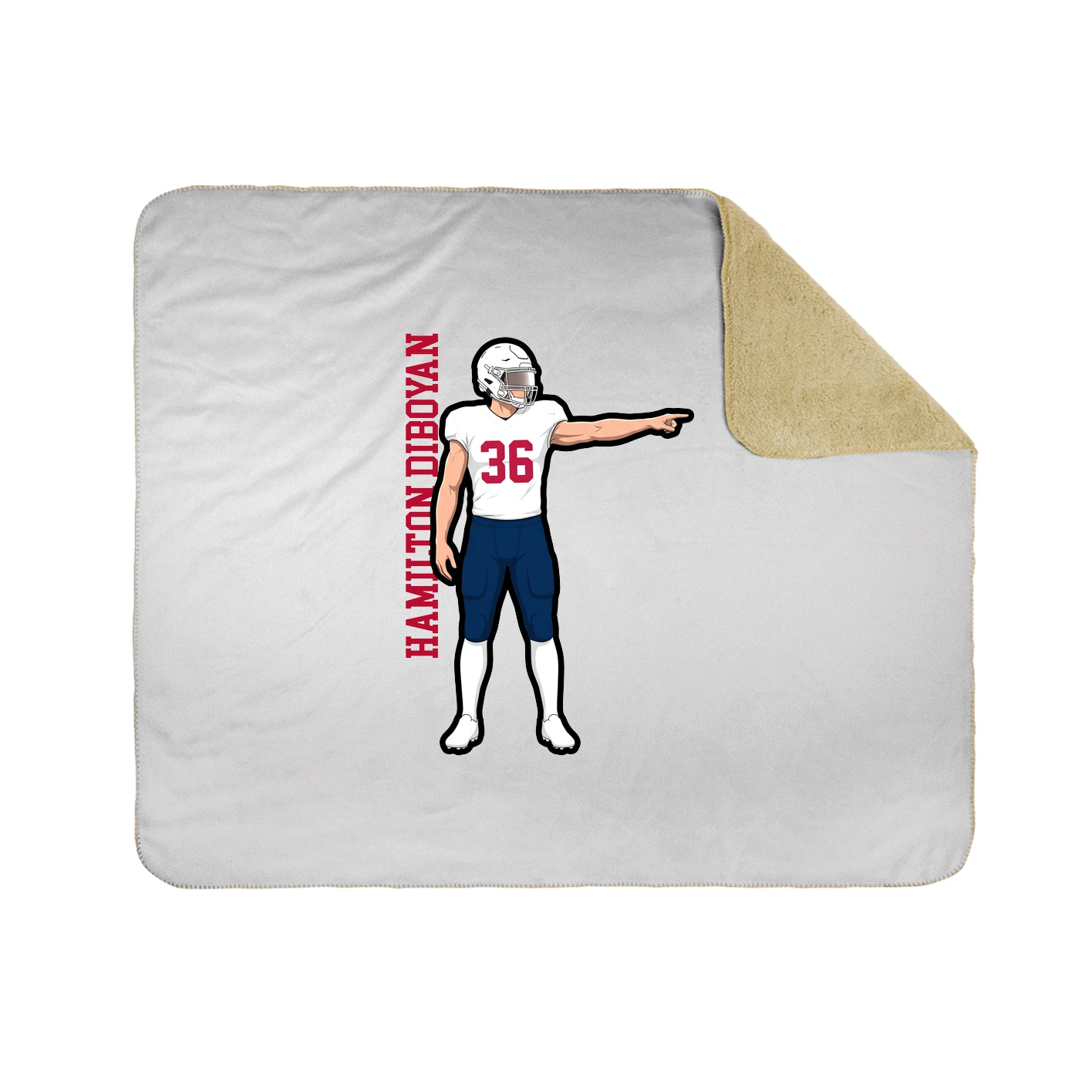 Throw Blanket — Name Vertical in White