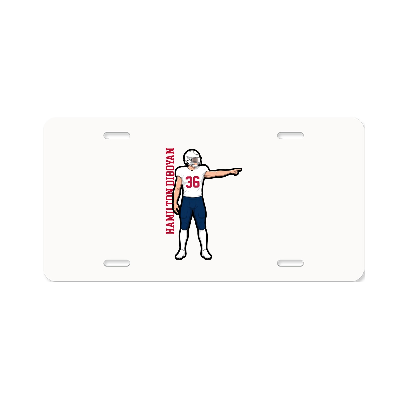 License Plate — Name Vertical in Classic