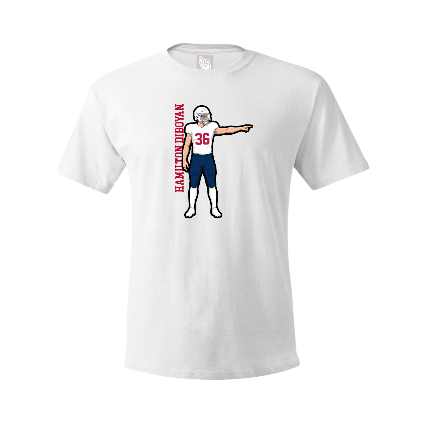 Tee — Name Vertical in White