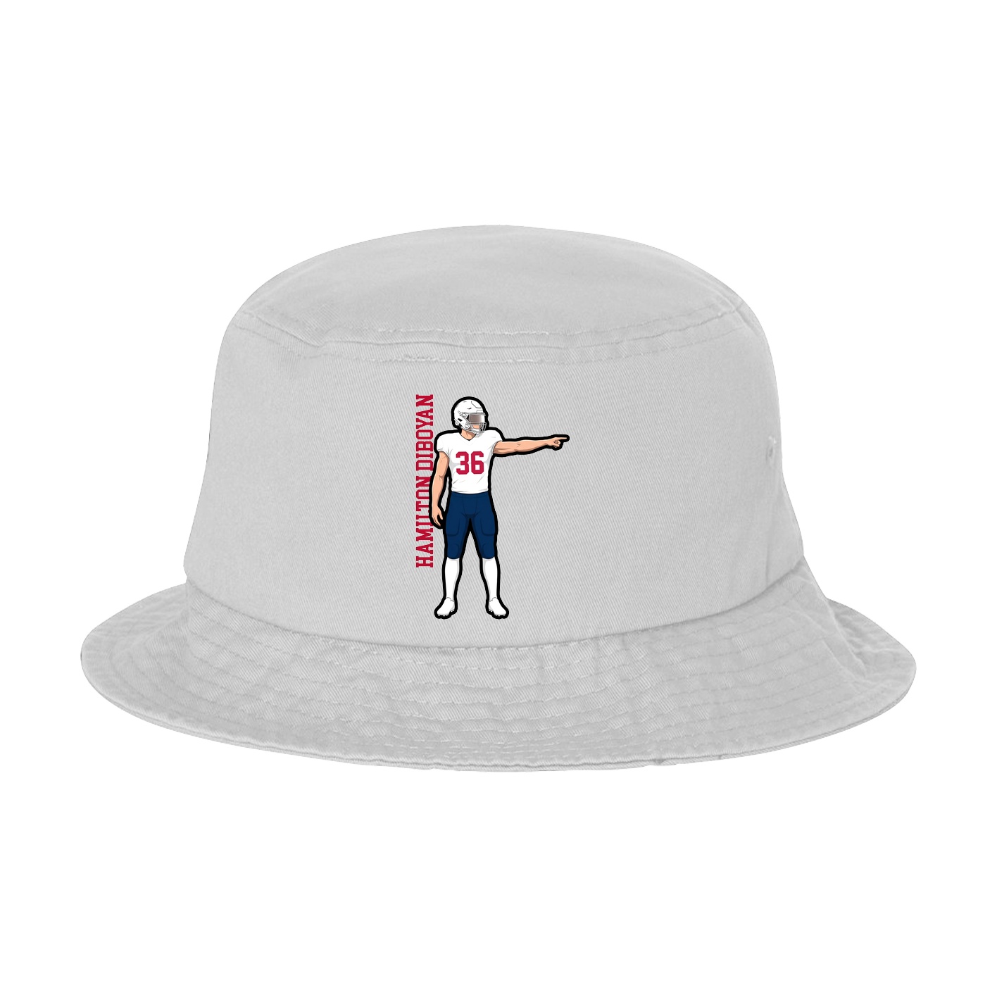 Bucket Cap — Name Vertical in White