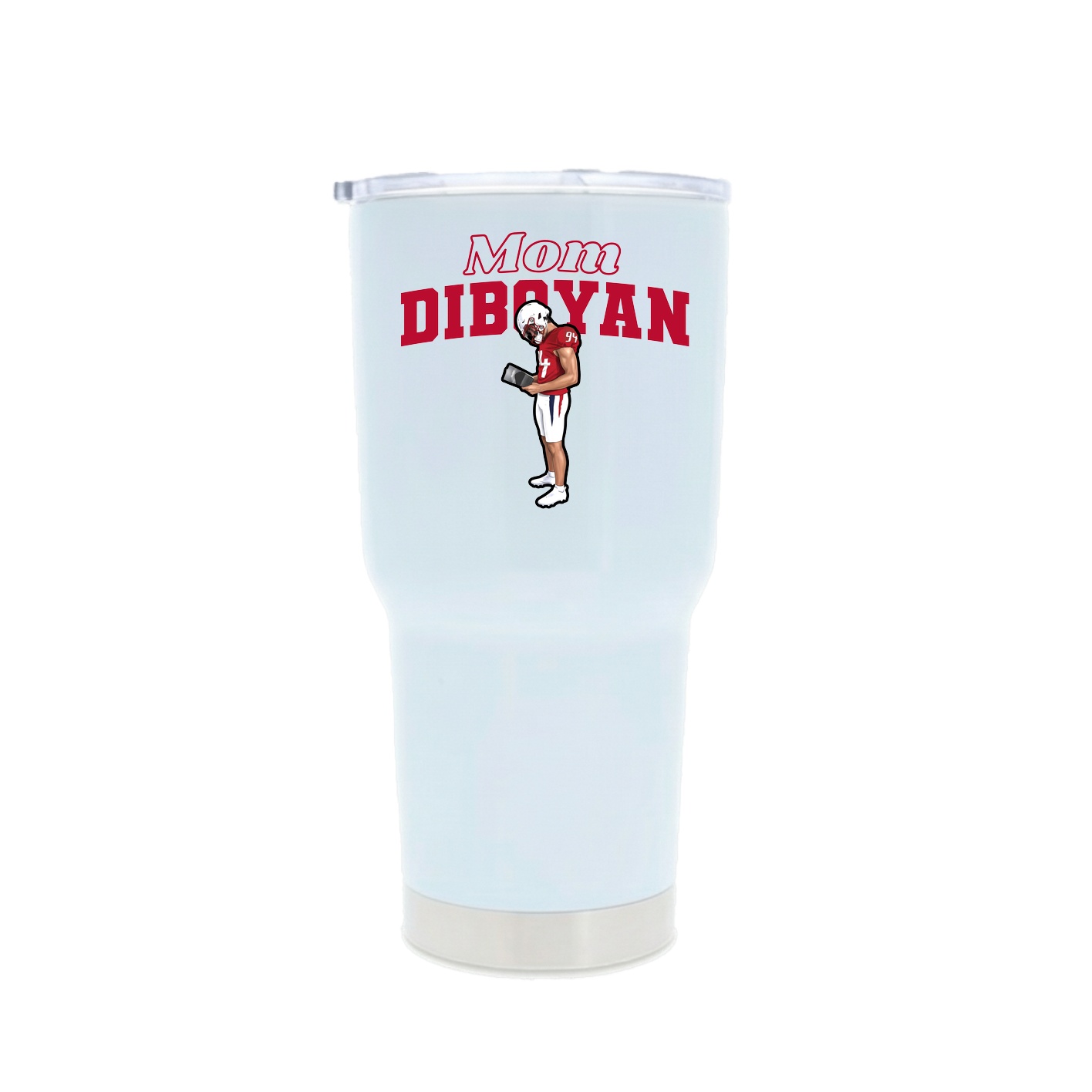 30oz Stainless Steel Tumbler — Mothers Day Block in White