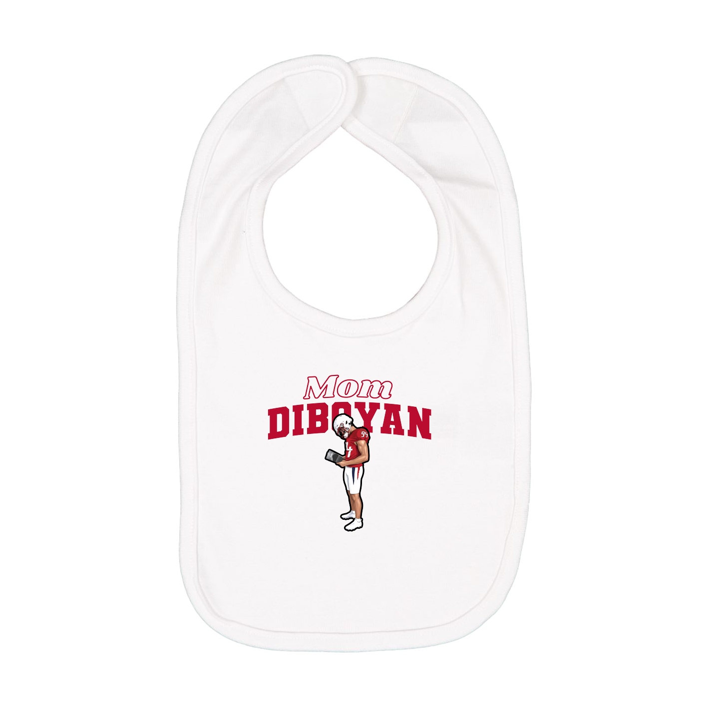 Infant Bib — Mothers Day Block in White