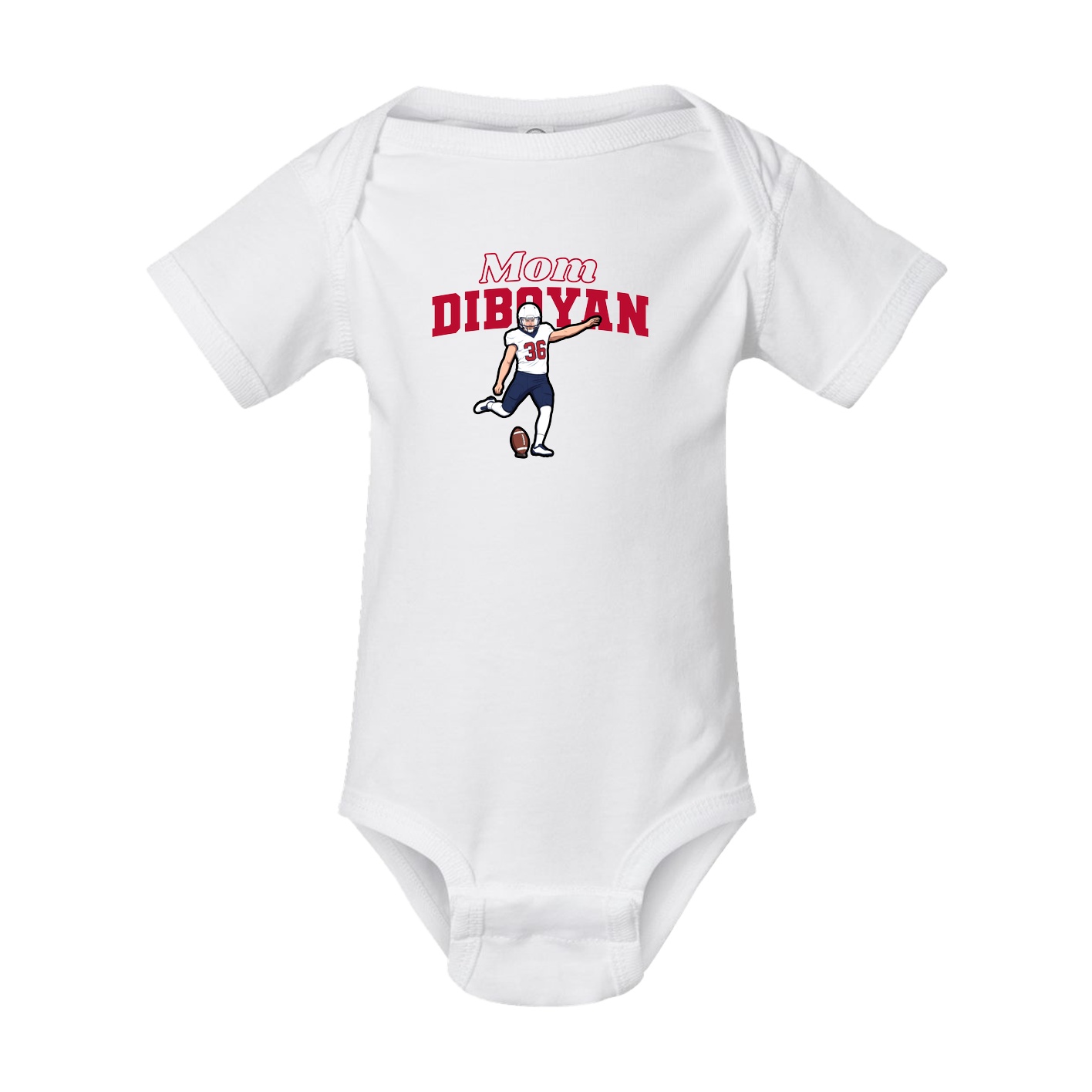 Baby Onesie — Mothers Day Block in White