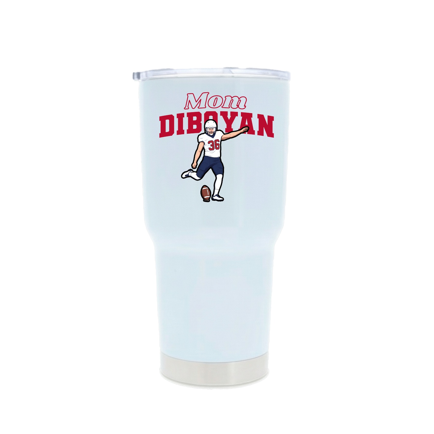 30oz Stainless Steel Tumbler — Mothers Day Block in White