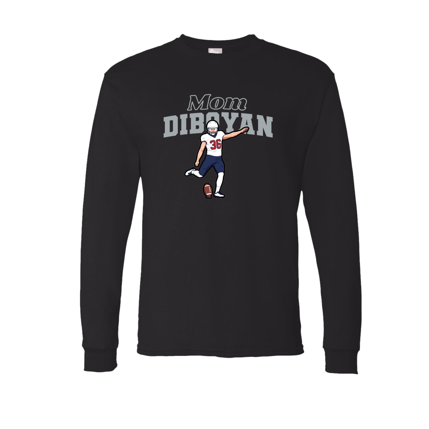 Long Sleeve Tee — Mothers Day Block in Black