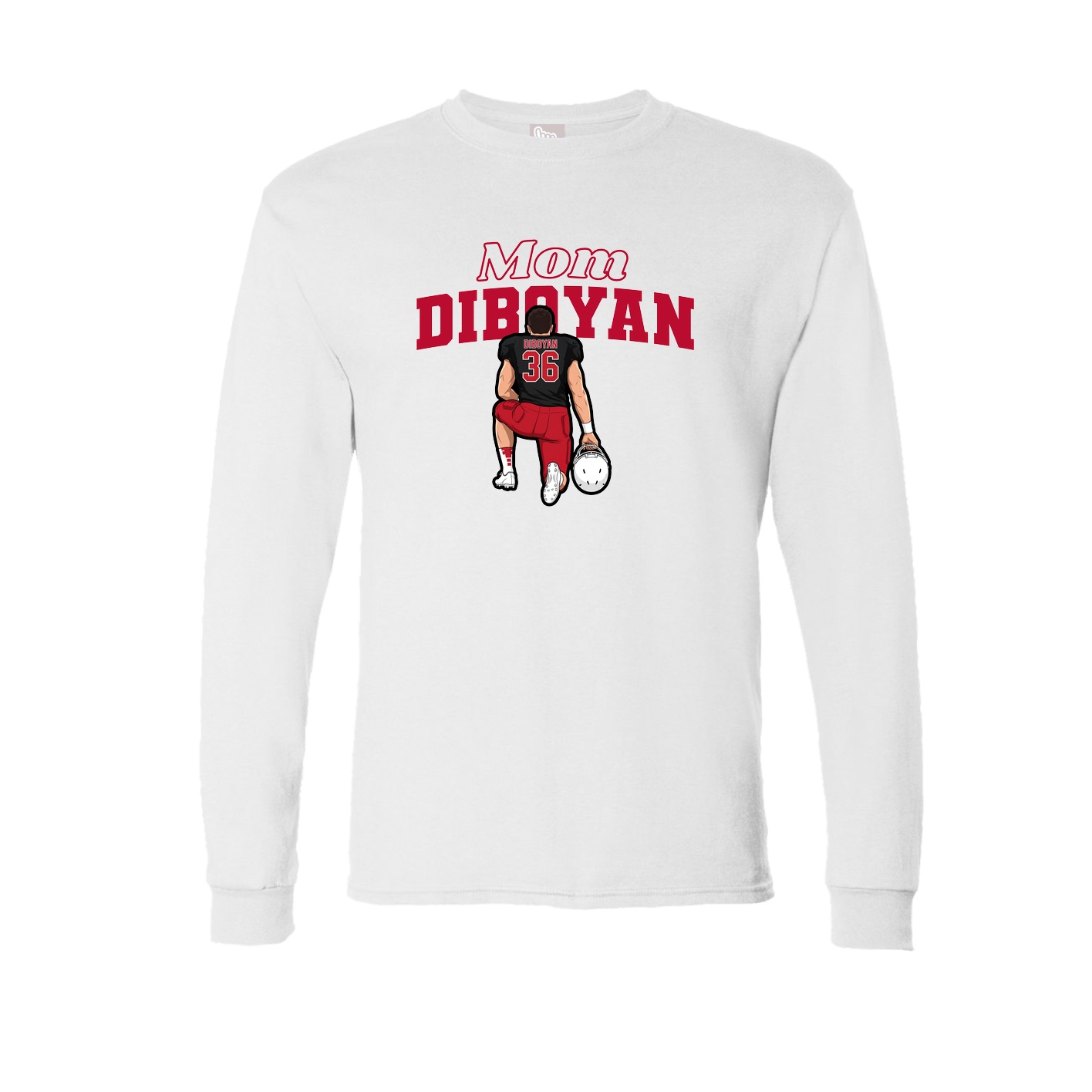 Long Sleeve Tee — Mothers Day Block in White