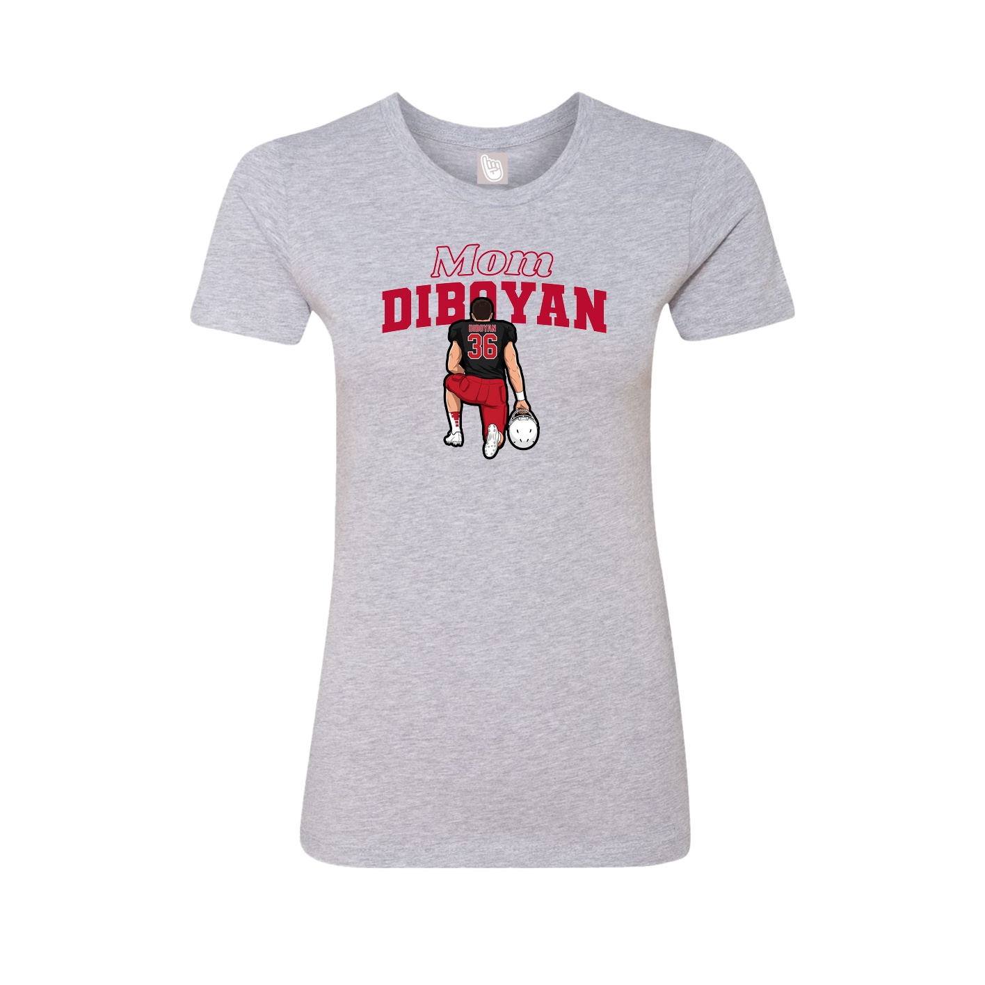 Womens Tee — Mothers Day Block in Grey