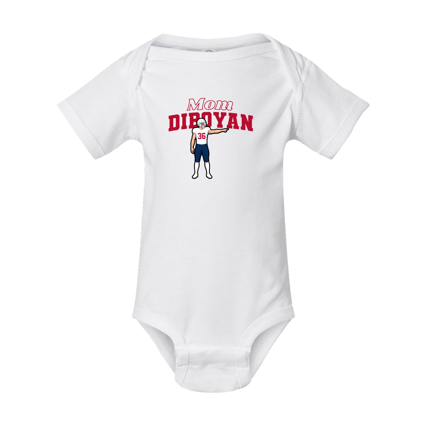Baby Onesie — Mothers Day Block in White