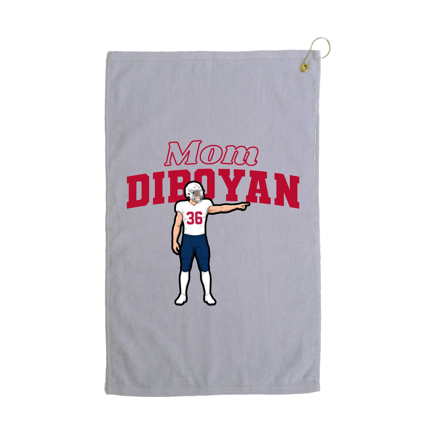 Golf Towel — Mothers Day Block in Grey