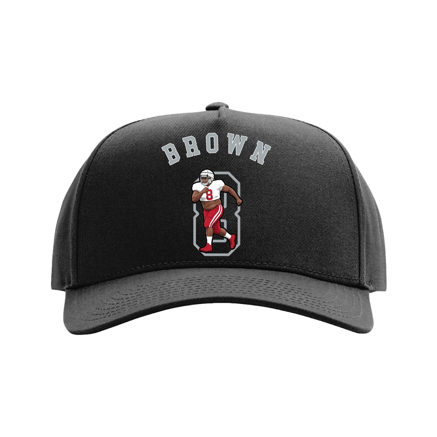 Full Fabric Five-Panel Champ Cap — Shirsey Arch in Black