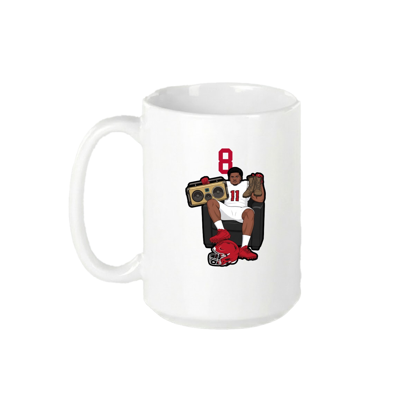 15oz Coffee Mug — Number Top in White