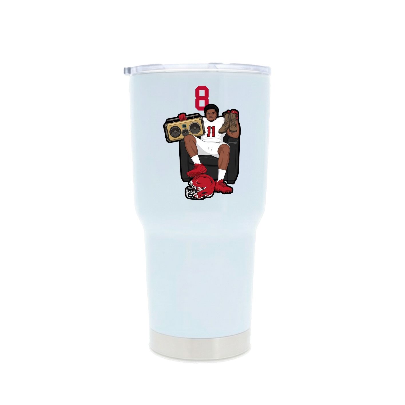 30oz Stainless Steel Tumbler — Number Top in White