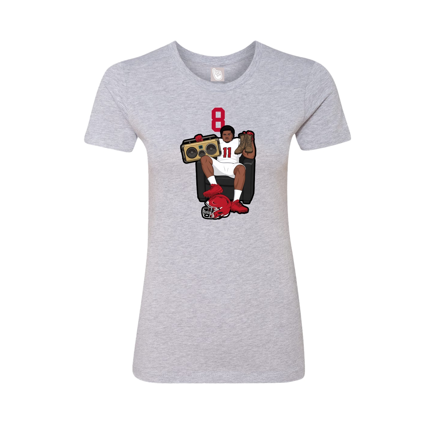 Womens Tee — Number Top in Grey