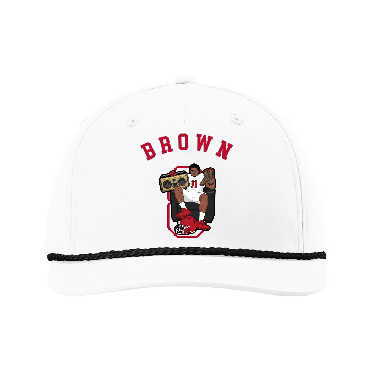 Five-Panel Classic Rope Cap — Shirsey Arch in White