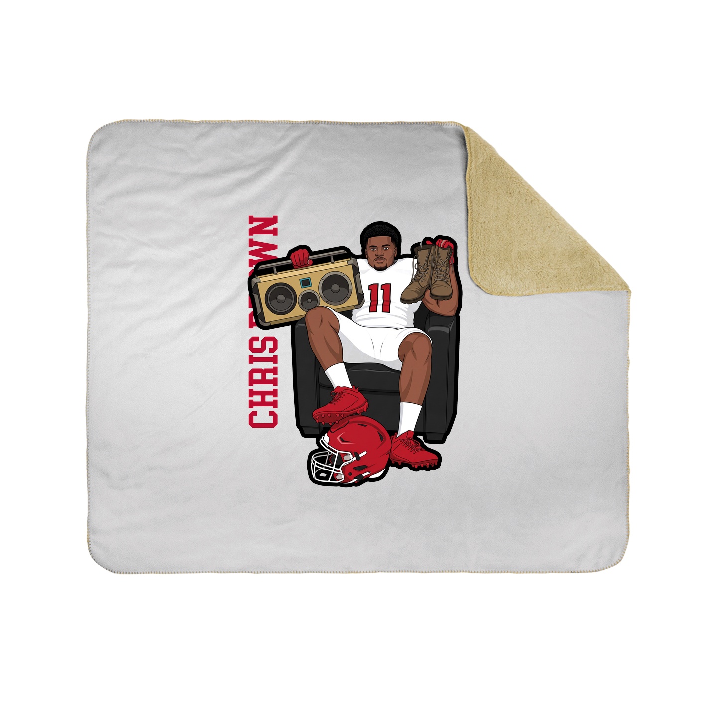 Throw Blanket — Name Vertical in White