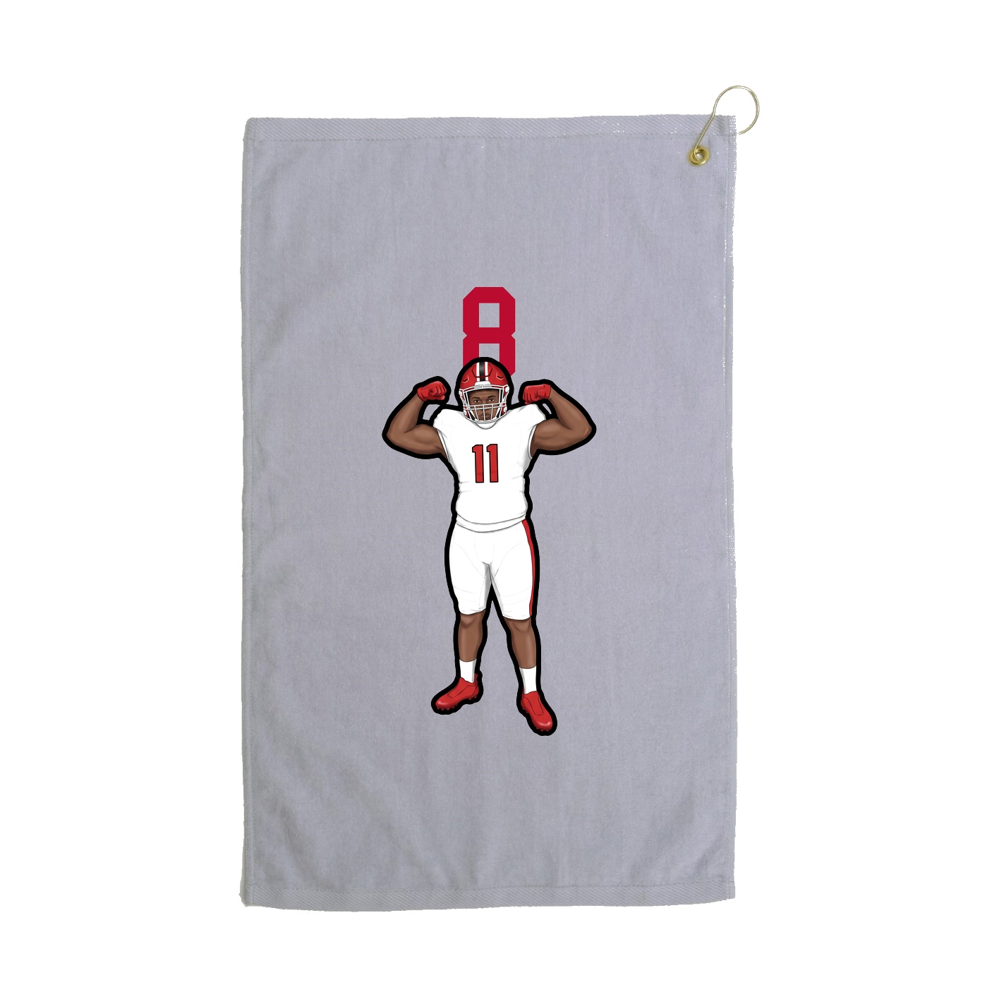 Golf Towel — Number Top in Grey