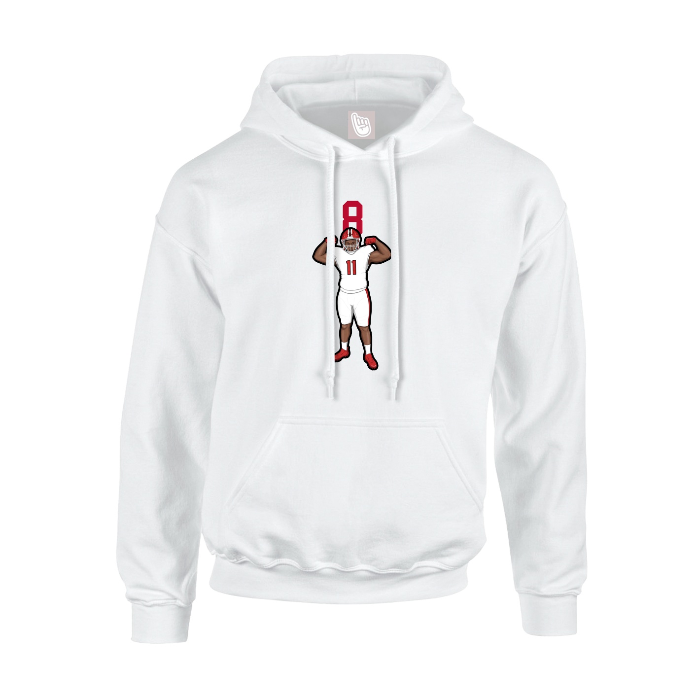 Youth Hoodie — Number Top in White