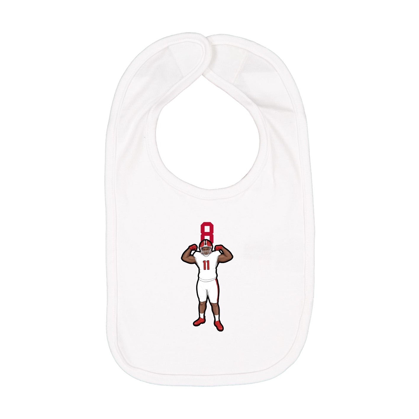 Infant Bib — Number Top in White