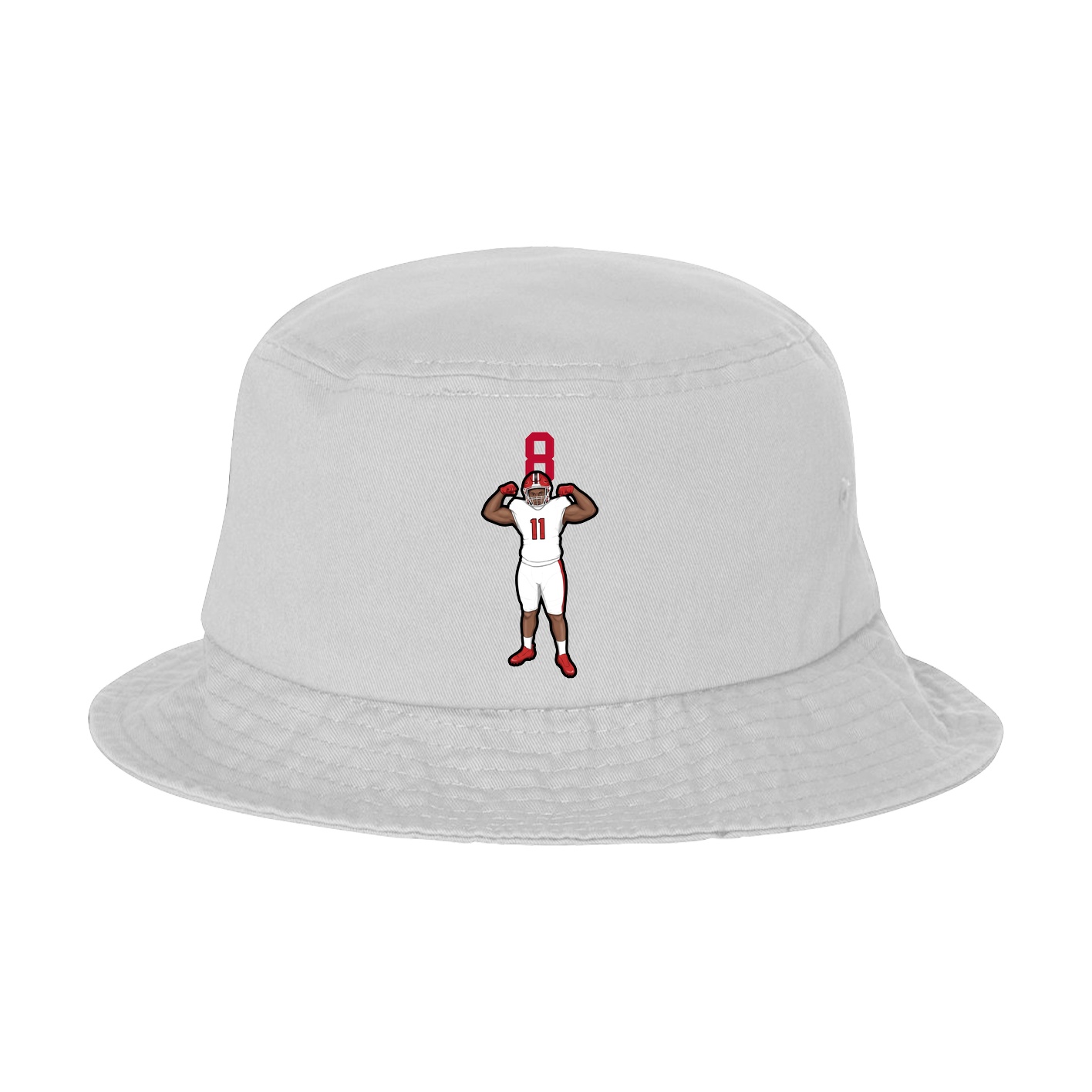 Bucket Cap — Number Top in White