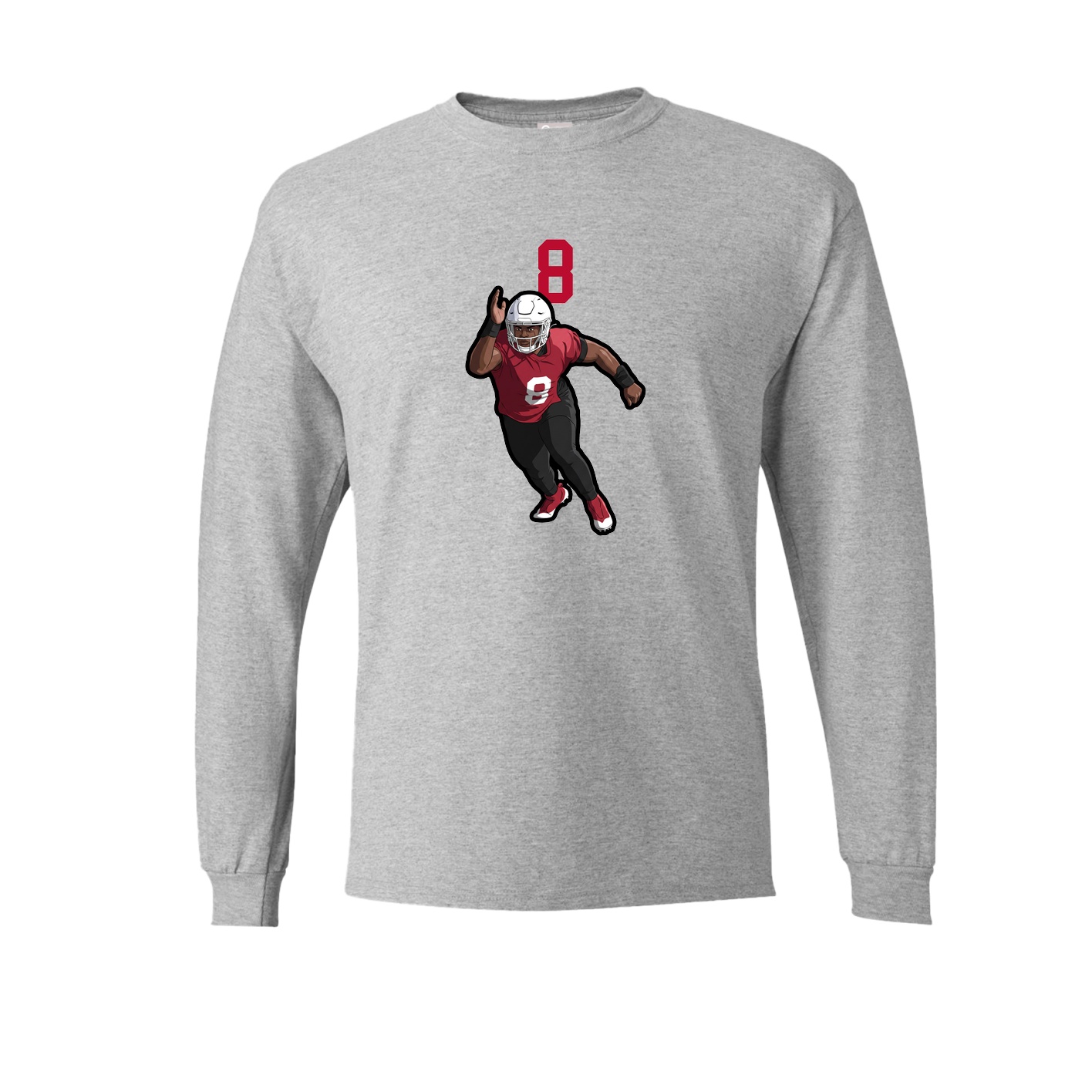 Long Sleeve Tee — Number Top in Grey