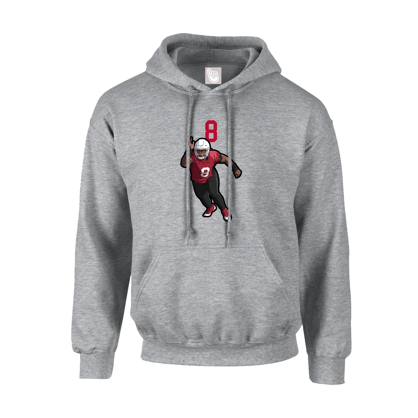 Youth Hoodie — Number Top in Grey