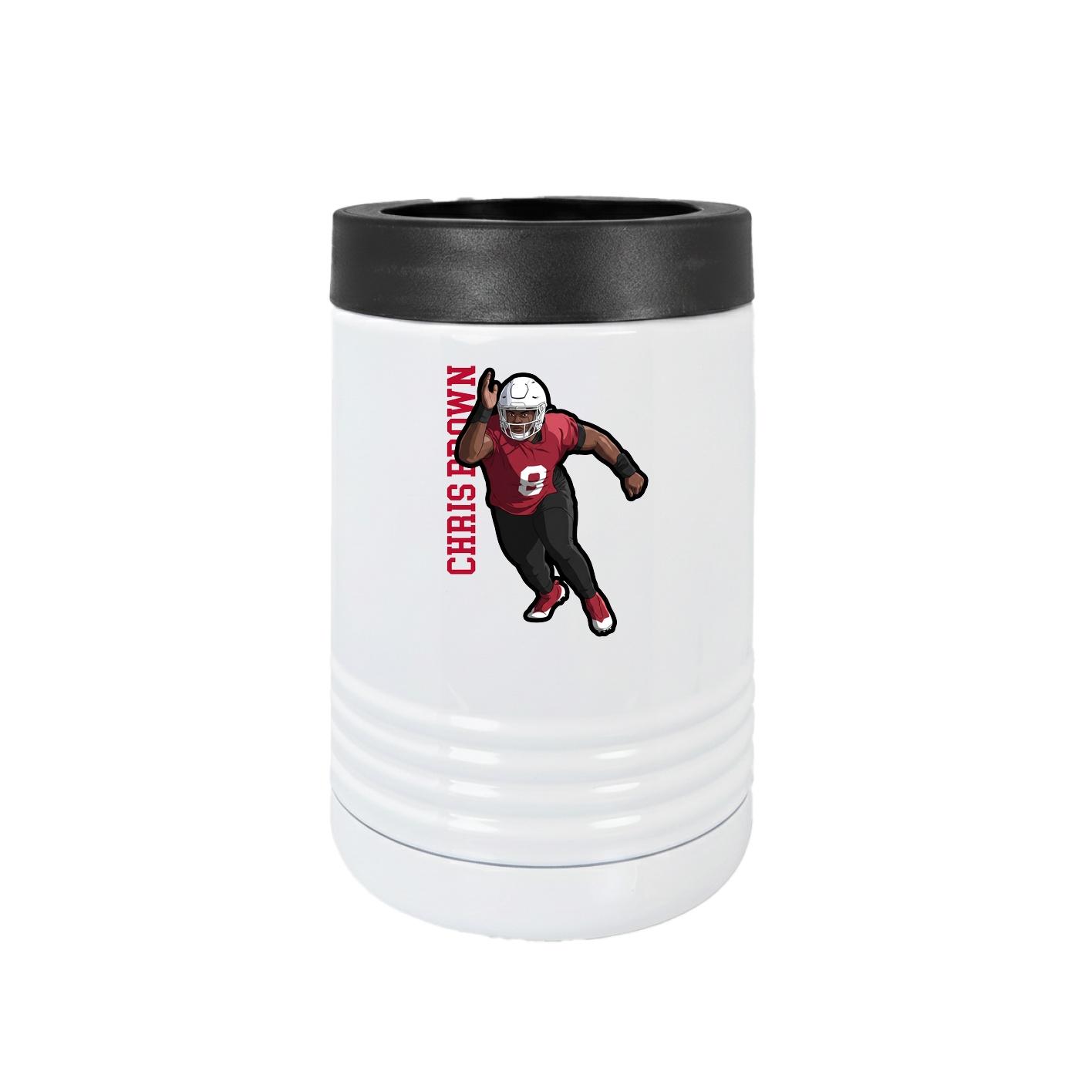 Beverage Holder — Name Vertical in White