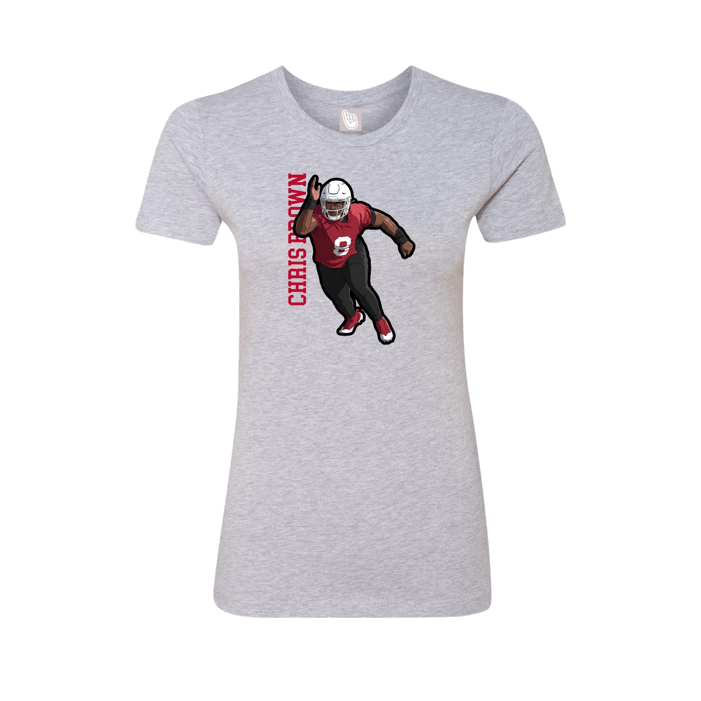 Womens Tee — Name Vertical in Grey
