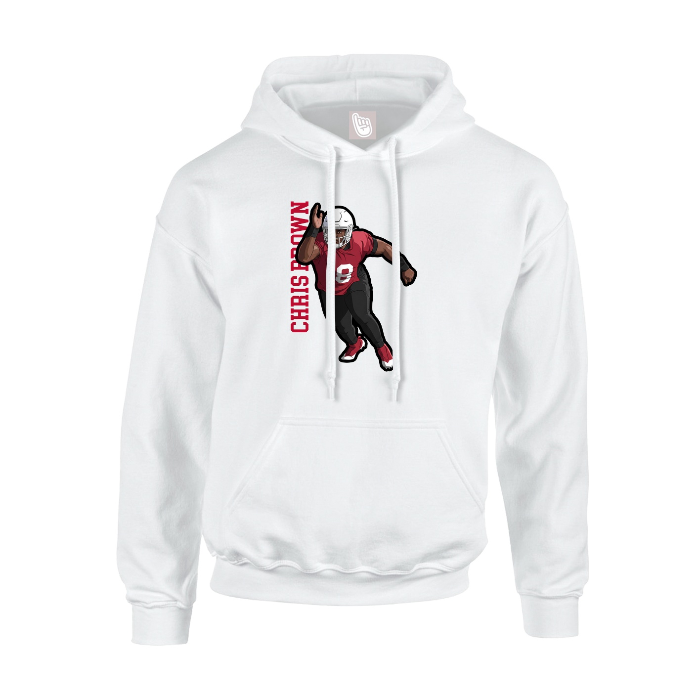 Youth Hoodie — Name Vertical in White