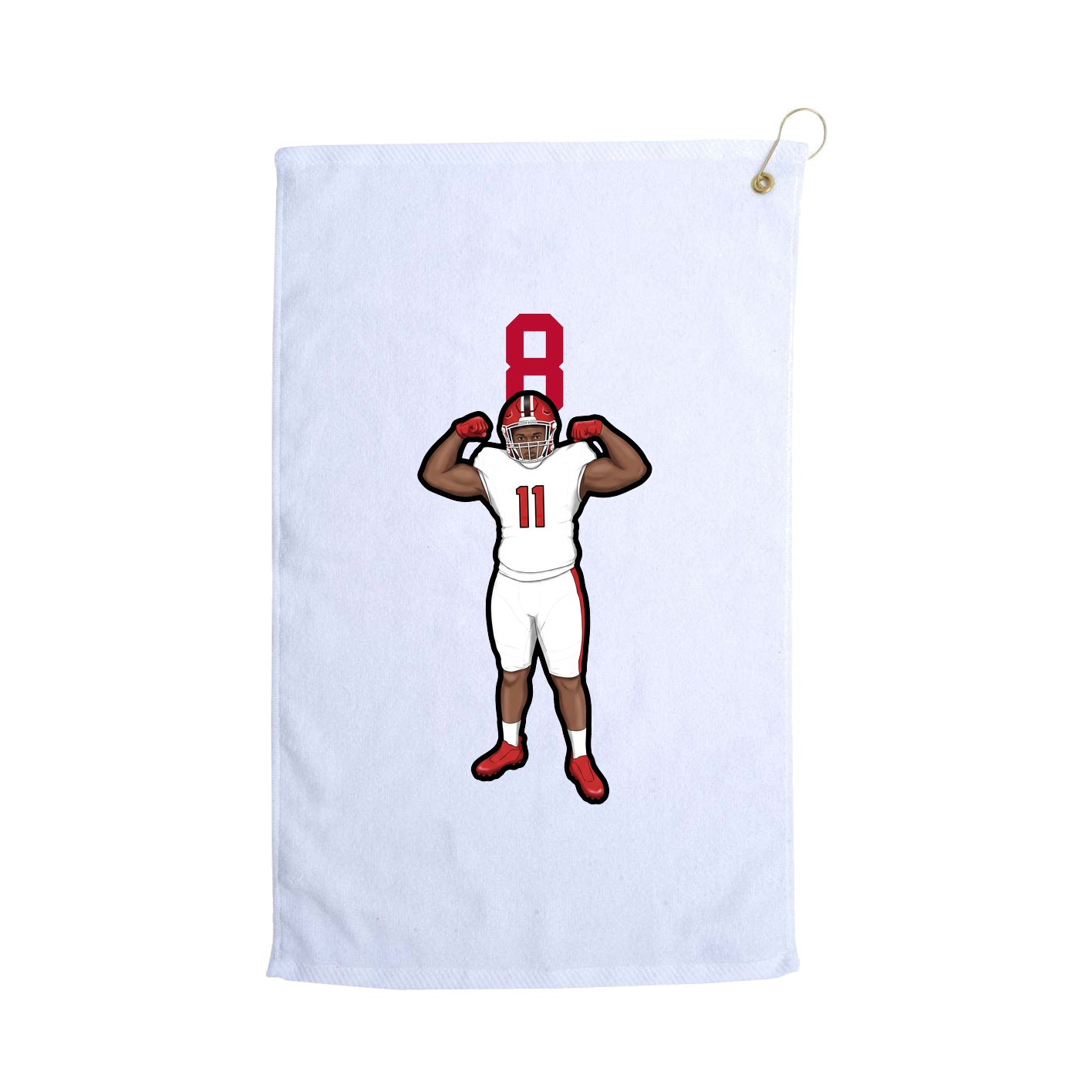 Golf Towel — Number Top in White