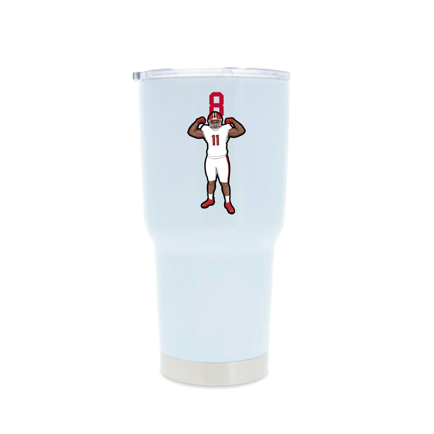 30oz Stainless Steel Tumbler — Number Top in White