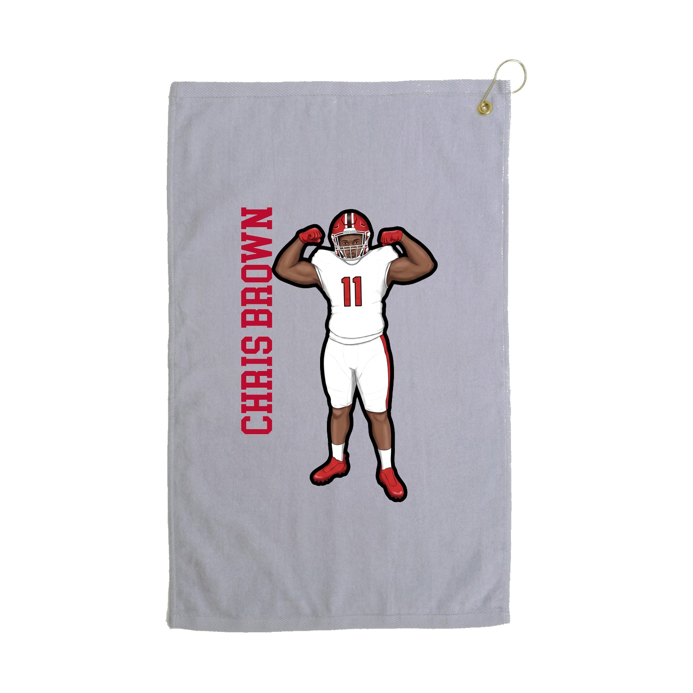Golf Towel — Name Vertical in Grey