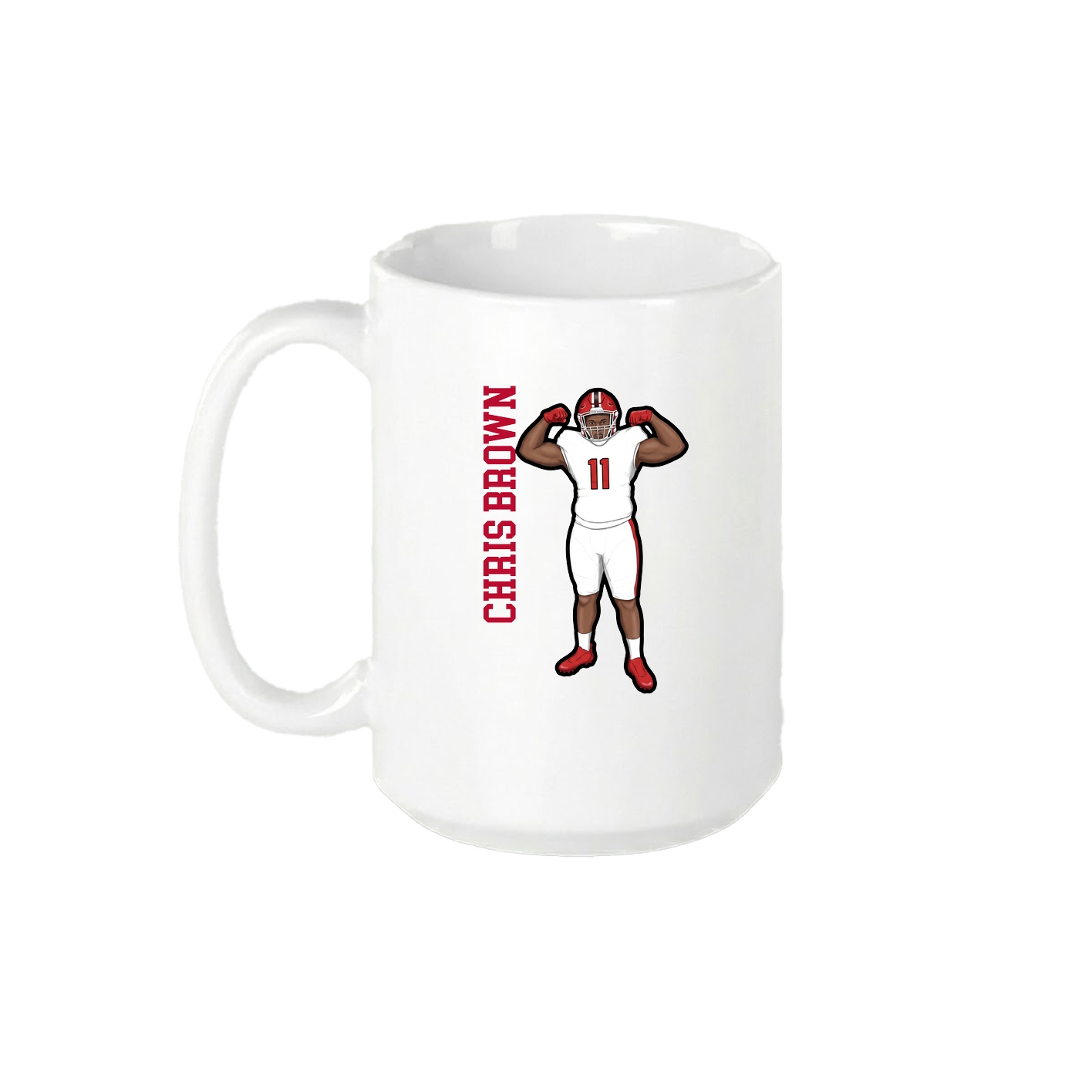 15oz Coffee Mug — Name Vertical in White