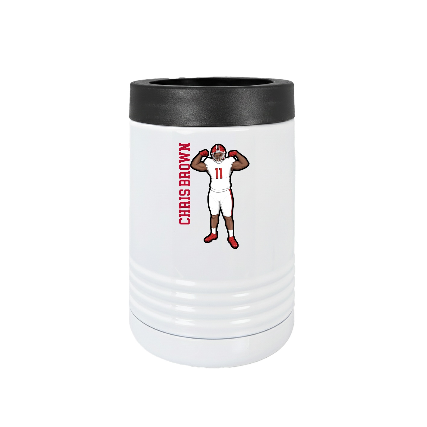 Beverage Holder — Name Vertical in White
