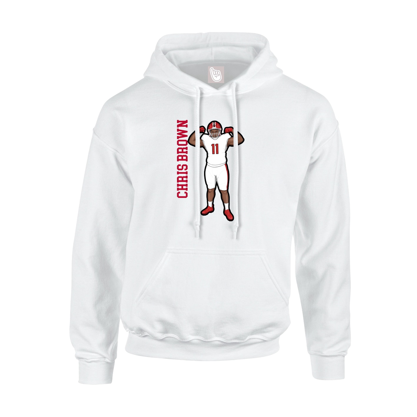 Youth Hoodie — Name Vertical in White