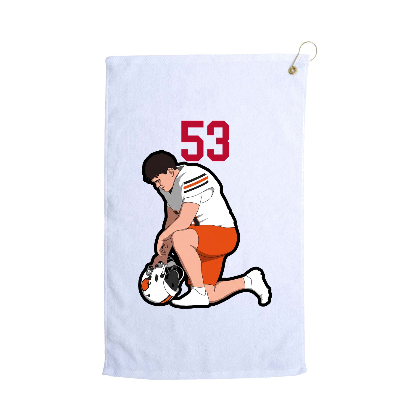 Golf Towel — Number Top in White