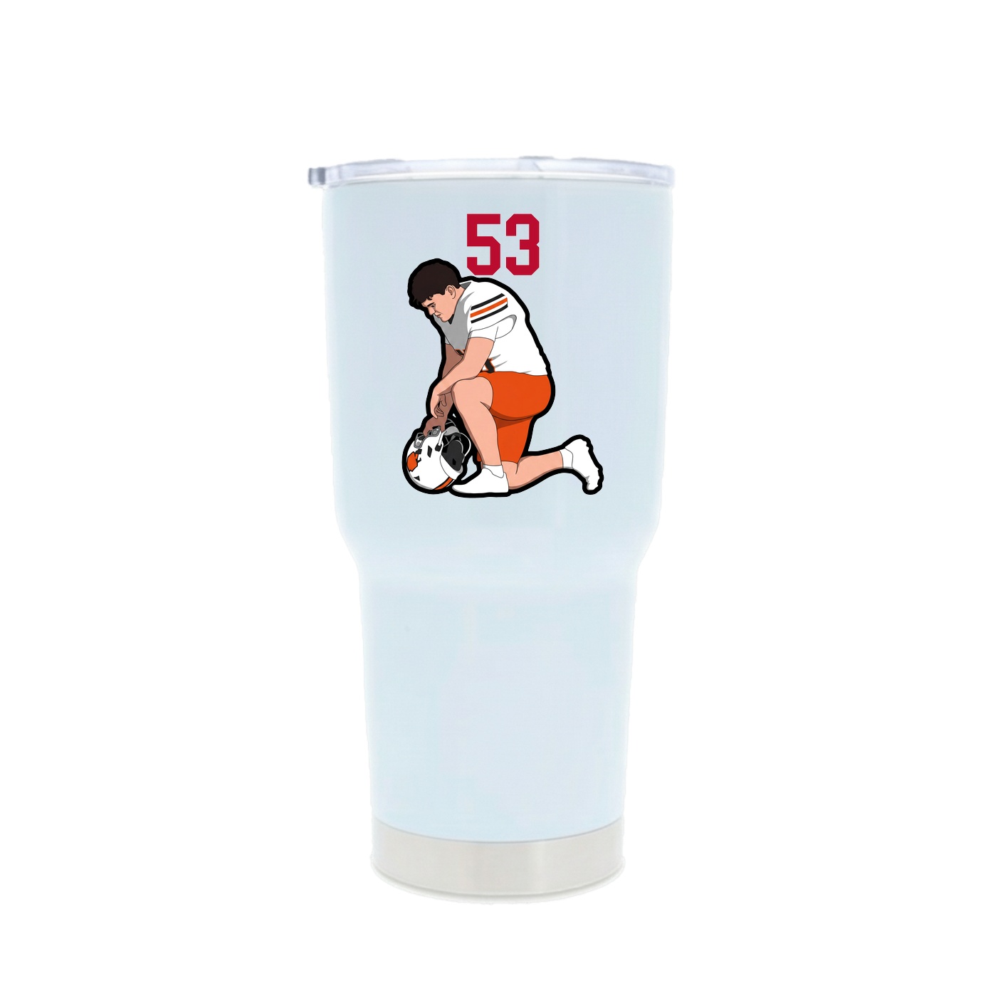 30oz Stainless Steel Tumbler — Number Top in White