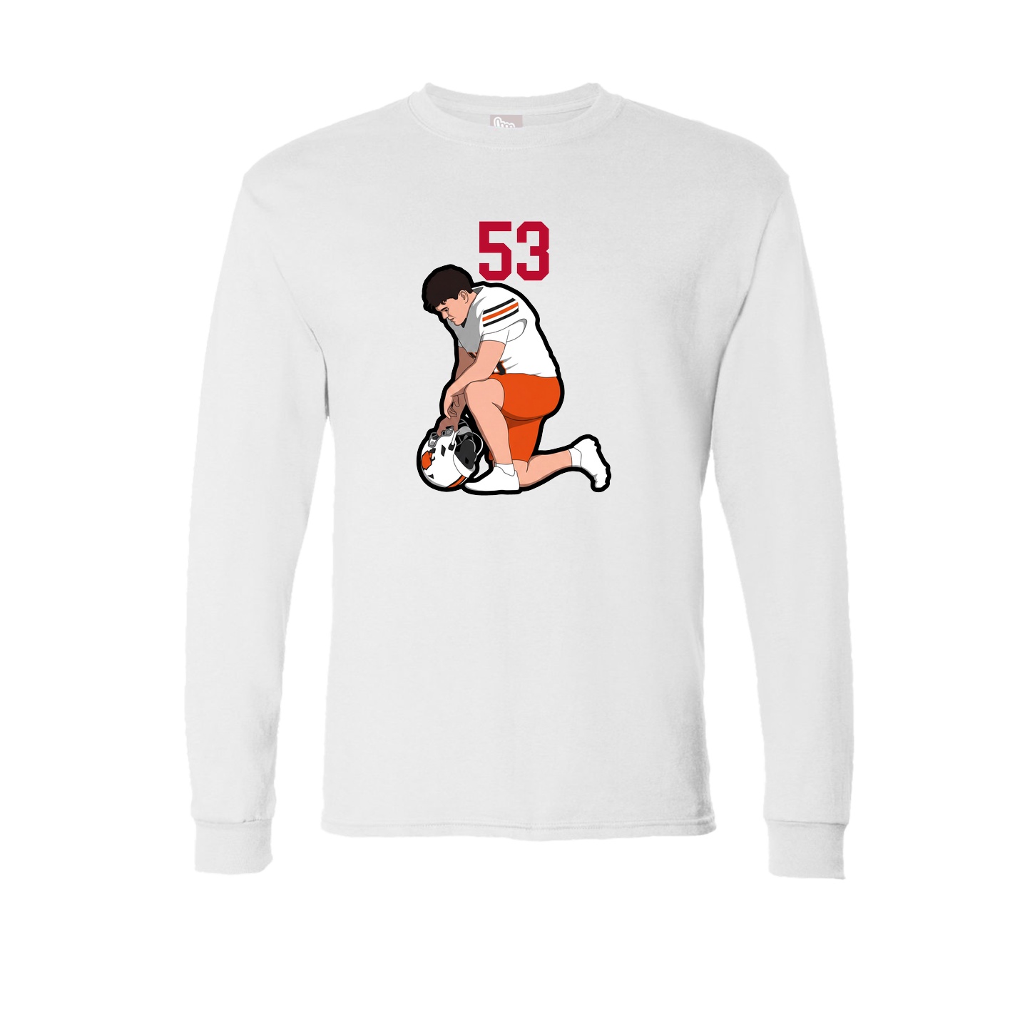 Long Sleeve Tee — Number Top in White