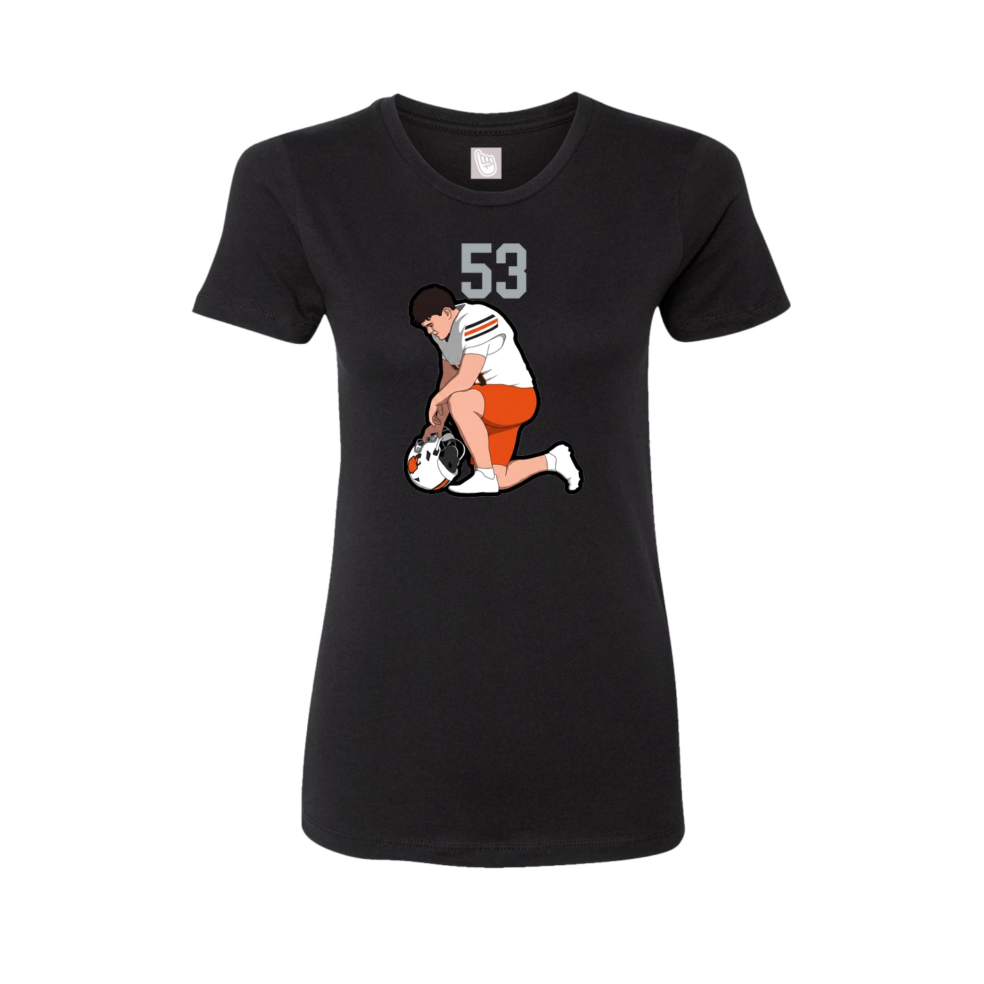 Fitted Women's Tee — Number Top in Black